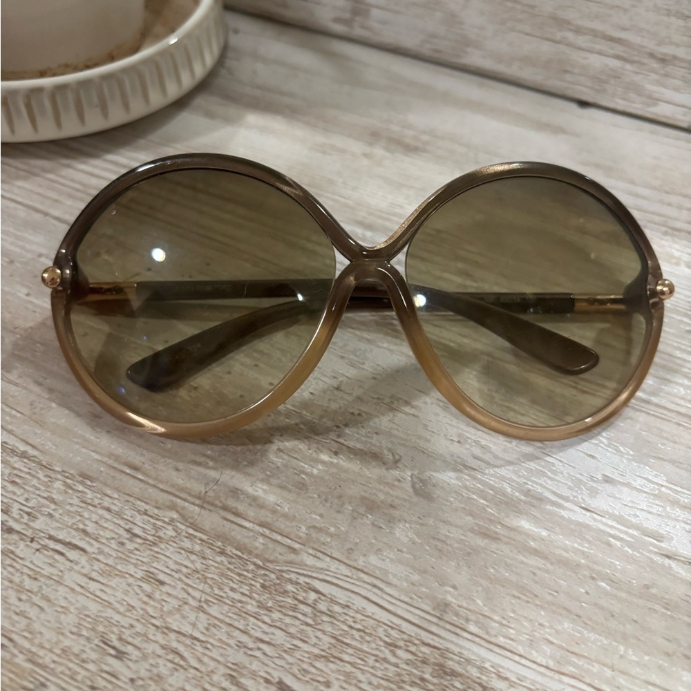 TOM FORD Gold Oversized Glamour Sunglasses